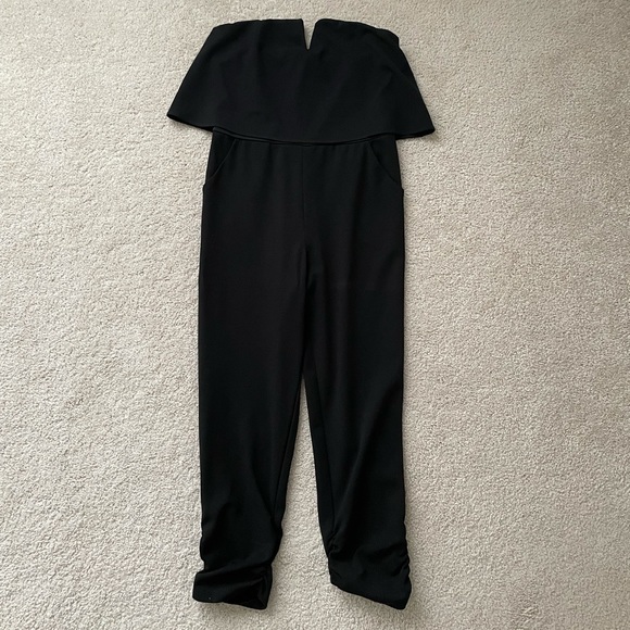 Aqua Strapless Black Jumpsuit - Size: Small - Picture 1 of 9